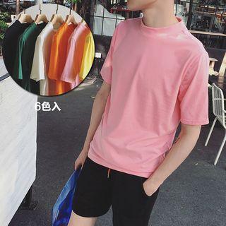 Short-sleeve Mock-neck Top