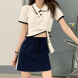 Short-sleeve Knit Top / Semi Skirt
