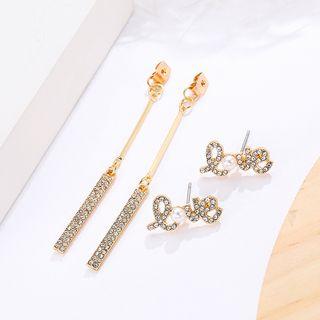 Rhinestone Lettering Earring