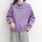 Stand-collar Lettering Pullover
