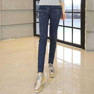 Washed Panel Skinny Jeans