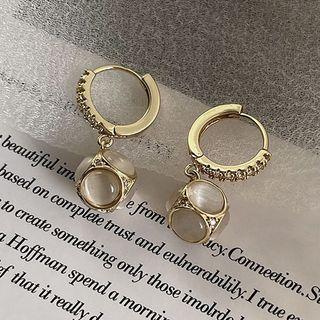 Bead Rhinestone Drop Earring 1 Pair - Earring - Gold - One Size