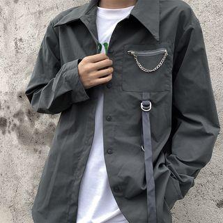 Chain Detail Strap Accent Shirt