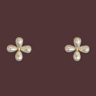 Clover Faux Pearl Alloy Earring 1 Pair - White - One Size
