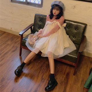 Knit Top / Mesh Jumper Dress