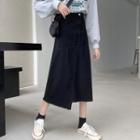 Irregular Midi A-line Denim Skirt