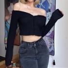 Strappy Off Shoulder Cropped Top