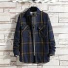 Long-sleeve Pocket-front Check Dress