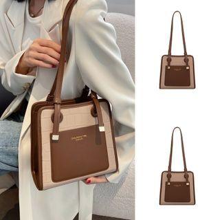 Lettering Croc Grain Tote Bag
