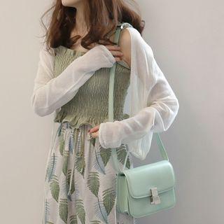 Plain Cropped Sheer Cardigan