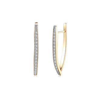 Romantic Plated Champagne Gold Single Earrings With Cubic Zircon Champagne - One Size
