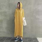 Hooded Elbow-sleeve Long Pullover Dress