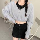 Cropped V-neck Sweatshirt
