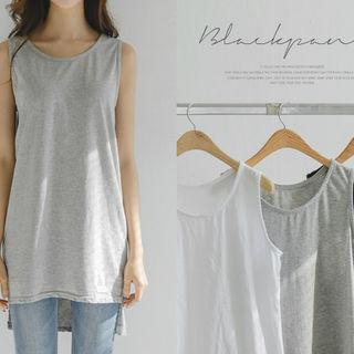 Round-neck Dip-back Tank Top