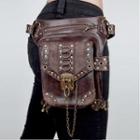 Studded Faux Leather Belt Bag Light Brown - One Size