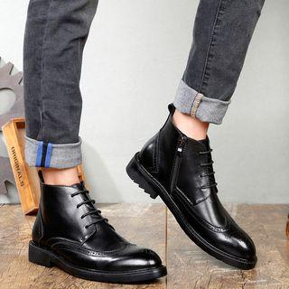 Zip-up Short Brogue Boots