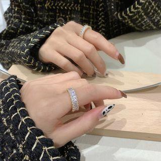 Rhinestone Open Ring My30987 - White - One Size