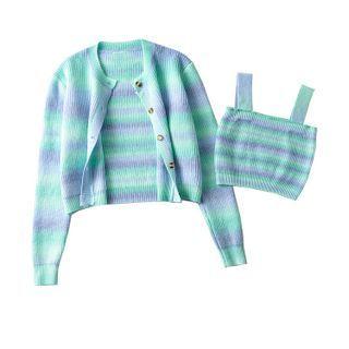 Two-tone Cardigan / Camisole Top