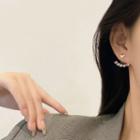 Heart Alloy Rhinestone Swing Earring E4364 - 1 Pair - Gold - One Size