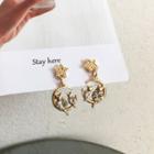 Star Cat Alloy Dangle Earring 1 Pair - Gold - One Size