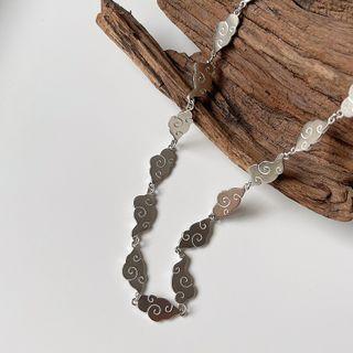 Cloud Sterling Silver Necklace L314 - Choker - Silver - One Size