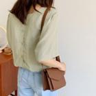 Two-way Drawstring-hem Blouse