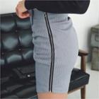 Shirred-side Pencil Skirt