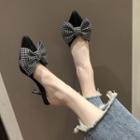 Bow-accent Pointy-toe High Heel Pumps
