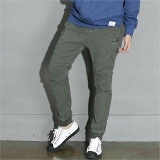 Cargo-pocket Trim Washed Pants
