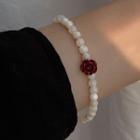 Rose Bead Bracelet 1 Pc - Bracelet - White - One Size