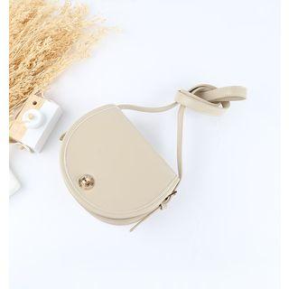 Faux Leather Semi-round Crossbody Bag