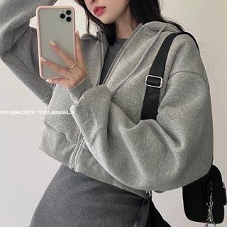Long-sleeve Mini Sheath Dress / Zip Hoodie