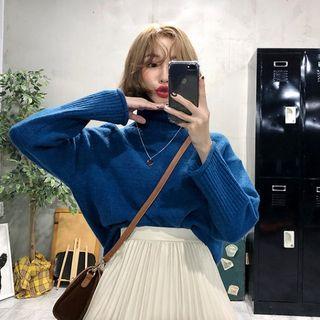 High-neck Relaxed-fit Knit Top