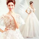 Flower Embellished Ball Gown