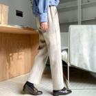 Band-waist Woolen Dress Pants