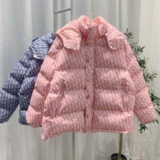 Patterned Zip-up Down Jacket