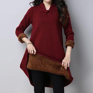 Fleece Lined Long-sleeve A-line Dress