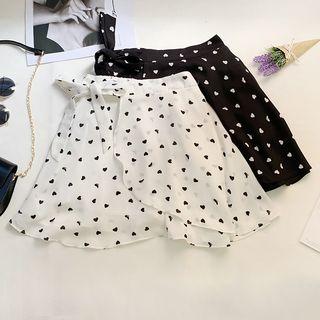 Heart Printed A-line Skirt