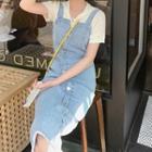 Short-sleeve Shirt / Denim Overall Dress