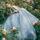 Strapless Sweetheart Mesh Ball Gown