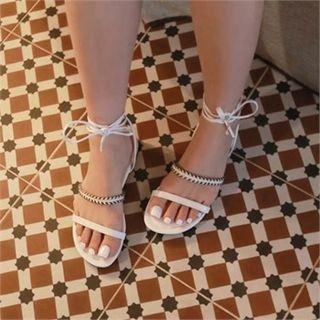 Lace-up Ankle Flat Sandals