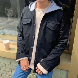 Contrast-hood Loose-fit Jacket