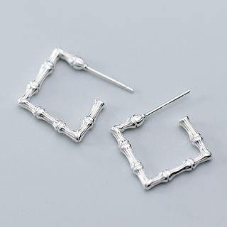 925 Sterling Silver Square Earring 1 Pair - S925 Silver - Silver - One Size