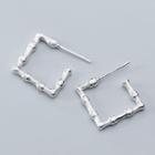 925 Sterling Silver Square Earring 1 Pair - S925 Silver - Silver - One Size