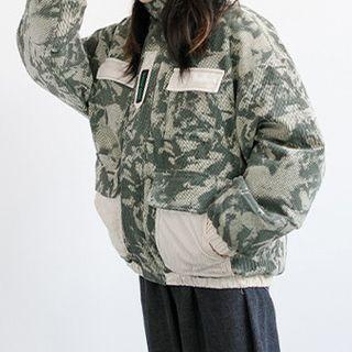 Camouflage Corduroy Cargo Jacket