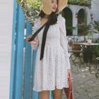 Long-sleeve Smocked Mini A-line Dress