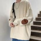 Applique Cable-knit Sweater