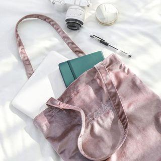 Embroidered Lettering Shopper Bag