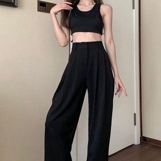 Paneled Tank Top / Wide-leg Pants