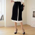 Tall Size Two-tone Layered Midi Skirt